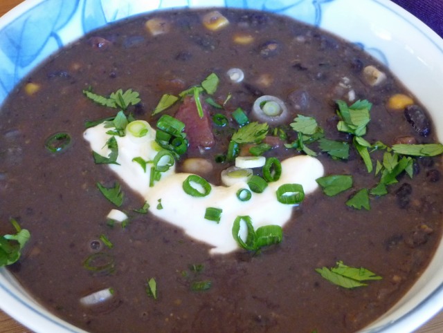 Black Bean Soup w/ Garnishes (c) jfhaugen