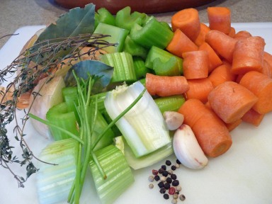 Vegetables & Herbs for Chicken Stock (c) jfhaugen